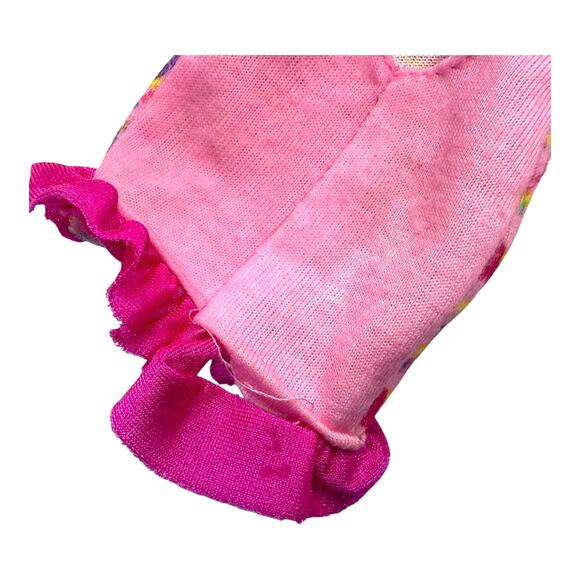 Barbie Puppy Play Park Dress Pink Bone Paw Prints Hearts Bodycon Ruffled Vintage - Picture 3 of 4